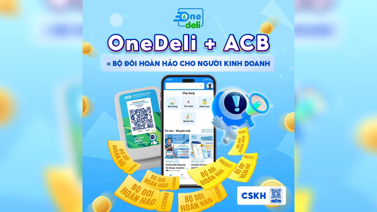 Onedeli kết hợp ACB cho người kinh doanh