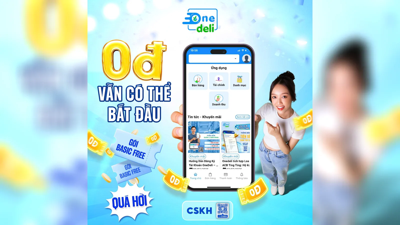Gói Basic Free Onedeli cho chủ cửa hàng bắt đầu bán hàng