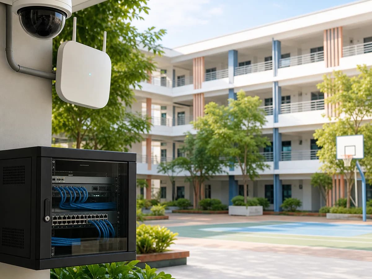学校网络和监控项目示意图